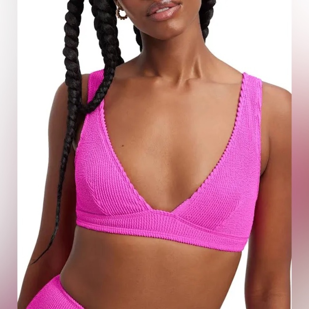 Good American Always Fits Support Bikini Top Medium Hawaiian Pink